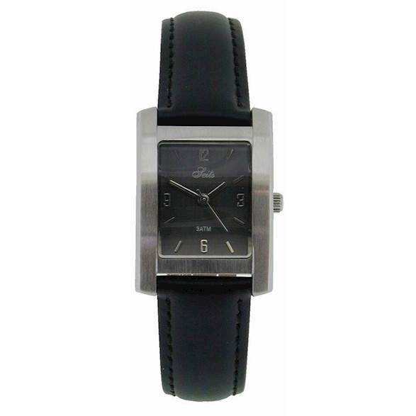 Firkantet Seits dameur med sort læderrem